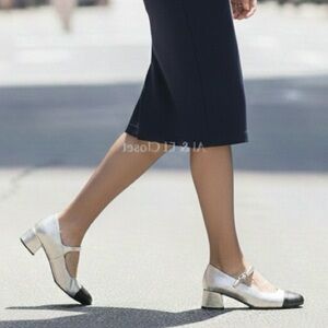 Marc Fisher LTD Marla Metallic Gold Mary Jane Block Heel Shoes Size 10M NWB